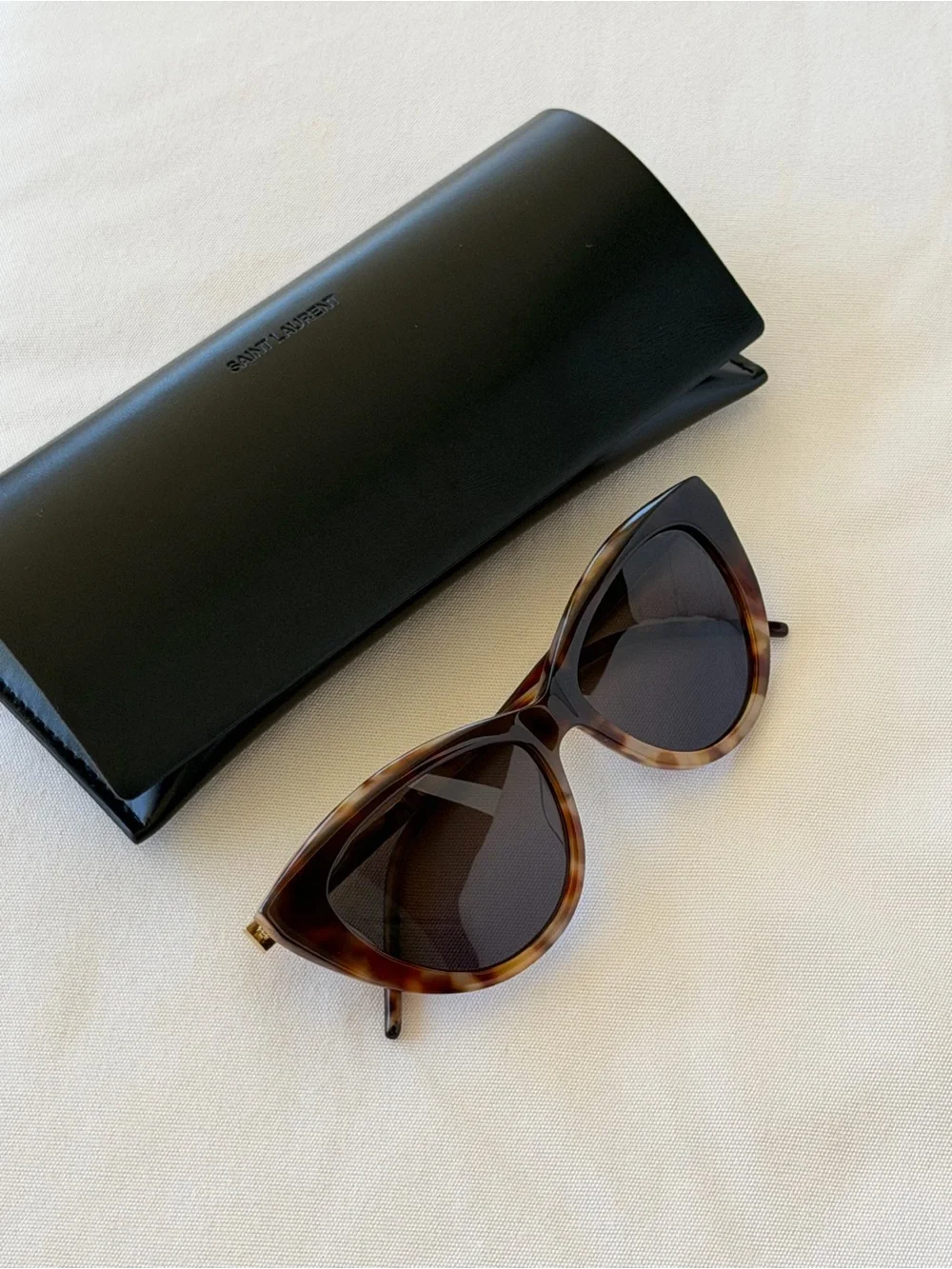 Saint Laurent Tortoiseshell Cat-Eye Sunglasses - Tortoise & Brown Lenses